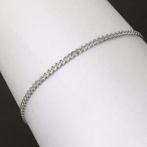 Anklet Real Silver 925 Italy SOLID Sterling Silver Cuban Link Ankle Bracelet